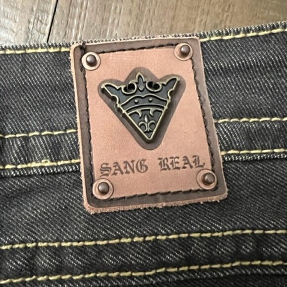 Sang Real Jeans SJP7001 King Alexander I Gray Black Bootcut - Picture 4 of 12